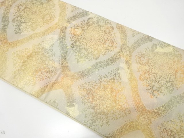 アンティーク　引箔　華紋織り出し袋帯（材料）